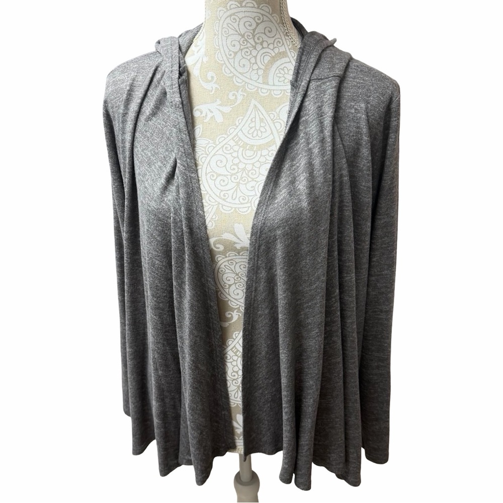 LUCKY BRAND OPEN FRONT CARDIGAN 
Hooded
Women’s Large 
Heathered Gray